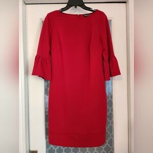American Living Red Boxy 3/4 Sleeve Midi Dress